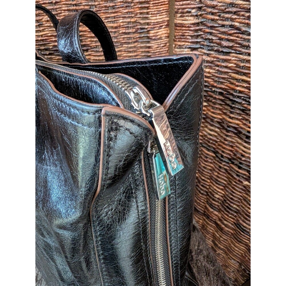 Hobo International Morena Black Leather Shoulder Bag Laptop Tote Y2K Minimalist - Picture 10 of 16